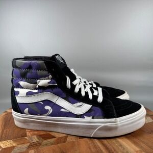 Vans Sk8-Hi Purple Camo Black Suede High Top Sneakers Womens 8 Mens 6.5 721356